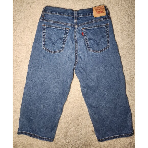 Levi’s 512 Perfectly Slimming Capri Women’s Stretch Blue Denim Jeans Size 10 - Picture 3 of 4